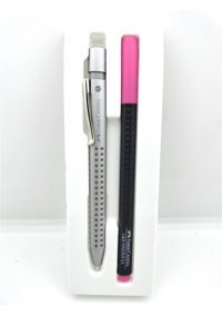 Faber-Castell Grip 20111 Silgili Metal Metalik Gümüş 0.7 mm Versatil Kalem