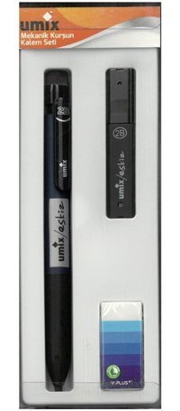 Umix Silgili Metal Metalik Siyah 1.0 mm - 2.0 mm Versatil Kalem