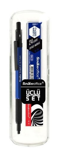 Scrikss Graph-X Silgili Krom Metalik Mavi 0.7 mm Versatil Kalem