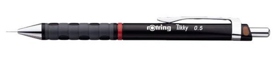 Rotring Tikky Rd 1904695 Silgili Krom Metalik Siyah 0.5 mm Versatil Kalem