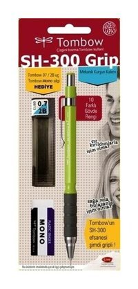 Tombow SH-300 Silgili Metal Metalik Limon Yeşili 0.5 mm Versatil Kalem