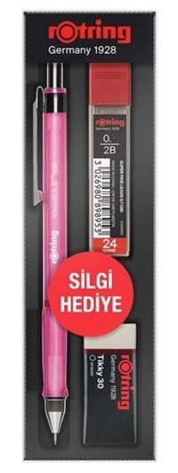 Rotring Visuclick Silgili Krom Metalik Pembe 0.5 mm Versatil Kalem
