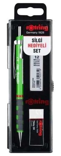Rotring Tikky Silgili Krom Neon Yeşil 0.7 mm Versatil Kalem