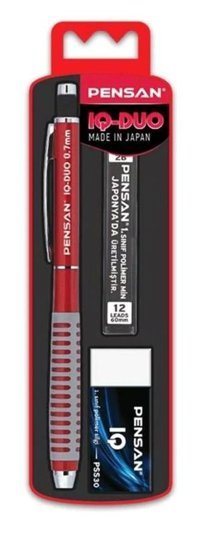 Pensan Iq Duo Silgili Metal Metalik Kırmızı 0.7 mm Versatil Kalem
