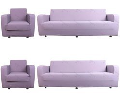 Bloom Home Polyester Likralı Süngersiz Düz Giydirmeli Lastikli Mor Dörtlü Koltuk Örtüsü 200x230 cm