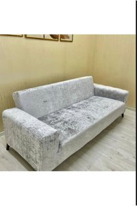 Furkanticaret Kadife Polar Süngersiz Düz Giydirmeli Gri Tekli Koltuk Örtüsü 180x237 cm