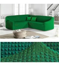 Heytgah Polyester Bürümcük Süngersiz Kapitone Giydirmeli Yeşil L Koltuk Koltuk Örtüsü 300x450 cm