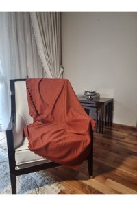 Fem Life Polyester Süngersiz Düz Kiremit Tekli Koltuk Örtüsü 110x200 cm