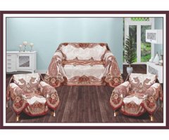 Yes Home Collection ST-105 Pamuklu - Polyester Polar Süngersiz Çiçek Desenli Yeşil Üçlü Koltuk Örtüsü