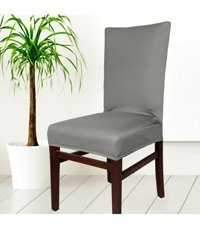 Abeltrade Polyester Süngersiz Düz Giydirmeli Lastikli Gri Tekli Koltuk Örtüsü 34x48 cm