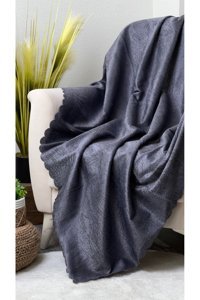 Evimebu Polyester Polar Jakarlı Süngersiz Gri Tekli Koltuk Örtüsü 170x210 cm