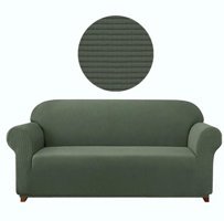 Sahibnur Polyester Likralı Jakarlı Süngersiz Düz Giydirmeli Yeşil Tekli Koltuk Örtüsü 180x230 cm