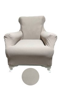 Mehira Tesettür Polyester Süngersiz Çizgili Giydirmeli Kahverengi Tekli Koltuk Örtüsü 60x80 cm