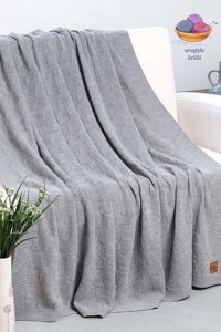 Dalisa Akrilik Örgü Jakarlı Süngersiz Kırmızı Üçlü Koltuk Örtüsü 130x170 cm