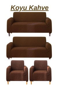 Heytgah Polyester Bürümcük Süngersiz Kapitone Giydirmeli Beyaz 3-3-1-1 Koltuk Örtüsü 180x230 cm