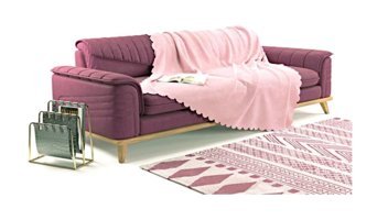 A.S.T Topdağı Tekstil Polyester Süngersiz Düz Pembe Tekli Koltuk Örtüsü 165x210 cm
