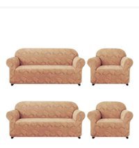 Akbu Polyester Süngersiz Giydirmeli Lastikli Gri Dörtlü Koltuk Örtüsü 180x230 cm