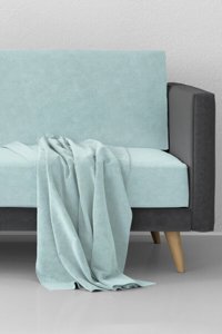 Kensey Polyester Süngersiz Çizgili Yeşil Tekli Koltuk Örtüsü 180x215 cm