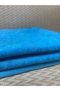 Çıkrıkçı Tekstil Pamuklu - Polyester Polar Jakarlı Süngerli Turkuaz Üçlü Koltuk Örtüsü 175x210 cm