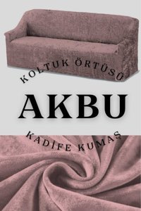 Akbu Kadife Süngersiz Düz Giydirmeli Lastikli Pembe Tekli Koltuk Örtüsü 180x220 cm
