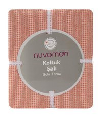 Nuvomon Pamuklu - Polyester Süngersiz Petek Desenli Turuncu Tekli Koltuk Örtüsü 170x226 cm