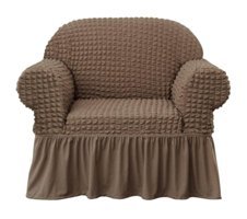 Elgeyar Pamuklu - Polyester Bürümcük Jakarlı Süngersiz Armürlü Giydirmeli Lacivert Tekli Koltuk Örtüsü 70x80 cm