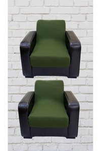 Şahane Ev Mikro Polyester Likralı Jakarlı Süngersiz Düz Giydirmeli Lastikli Haki Tekli Koltuk Örtüsü 78x55 cm