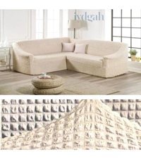Iydgah Polyester Bürümcük Süngersiz Kapitone Giydirmeli Krem L Koltuk Koltuk Örtüsü 300x450 cm
