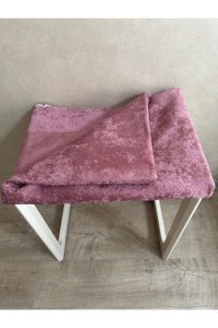 Muteks Kadife Süngerli Çiçek Desenli Pembe Tekli Koltuk Örtüsü 170x210 cm