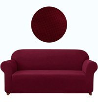 Sahibnur Polyester Likralı Jakarlı Süngersiz Düz Giydirmeli Bordo Üçlü Koltuk Örtüsü 180x230 cm