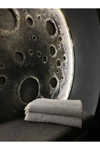 Nasır Home Pamuklu Saçaklı Süngersiz Geometrik Desenli Kahverengi İkili Koltuk Örtüsü 170x210 cm