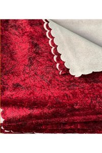 Esse Kadife Polar Jakarlı Süngerli Kırmızı Üçlü Koltuk Örtüsü 180x220 cm