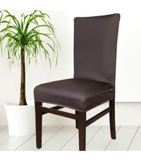 Abeltrade Polyester Süngersiz Düz Giydirmeli Lastikli Kahverengi Altılı Koltuk Örtüsü 34x48 cm