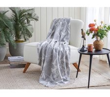 English Home Alita Pamuklu Kanvas Saçaklı Süngersiz Armürlü Kaymaz Gri Tekli Koltuk Örtüsü 130x170 cm