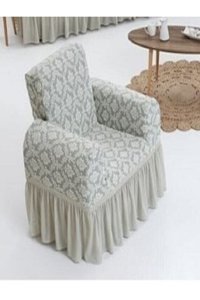 Elgeyar Polyester Likralı Jakarlı Süngersiz Giydirmeli Bej Tekli Koltuk Örtüsü 70x110 cm