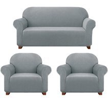 Elgeyar Polyester Likralı Jakarlı Süngersiz Armürlü Giydirmeli Gri Beşli Koltuk Örtüsü 180x230 cm
