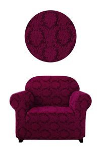 Elgeyar Polyester Likralı Jakarlı Süngersiz Armürlü Giydirmeli Mor Tekli Koltuk Örtüsü 75x120 cm