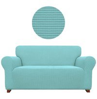 Elgeyar Polyester Likralı Jakarlı Süngersiz Armürlü Giydirmeli Turkuaz Üçlü Koltuk Örtüsü 180x230 cm