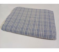 Taşkın Home Pamuklu Polar Saçaklı Süngersiz Çizgili Mavi Tekli Koltuk Örtüsü 170x220 cm