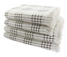 Miss Linda Home Collection Pamuklu Saçaklı Süngersiz Çizgili Kahverengi Tekli Koltuk Örtüsü 180x450 cm