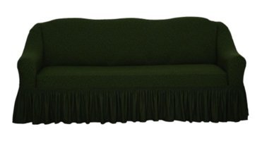Venera Pamuklu - Polyester Likralı Drapeli Süngerli Düz Giydirmeli Yeşil Tekli Koltuk Örtüsü