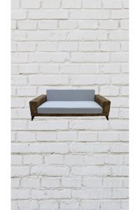 Şahane Ev Polyester Likralı Jakarlı Süngersiz Düz Giydirmeli Gri İkili Koltuk Örtüsü 78x55 cm
