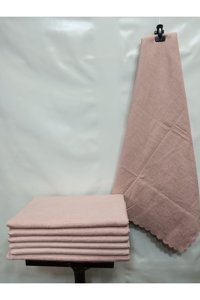 Nyk Home Pamuklu Tay Tüyü Jakarlı Süngersiz Armürlü Pembe Tekli Koltuk Örtüsü 175x215 cm
