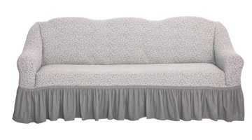 Venera Pamuklu - Polyester Likralı Drapeli Süngerli Düz Giydirmeli Bej Tekli Koltuk Örtüsü