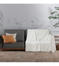 Solinas Collection Pamuklu - Polyester Polar Süngersiz Düz Su Geçirmez Bej Tekli Koltuk Örtüsü 180x215 cm