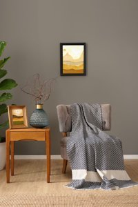 Karaca Home Wilma Polyester Püsküllü Süngersiz Düz Lacivert Tekli Koltuk Örtüsü 130x170 cm