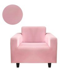 Akbu Polyester Likralı Süngersiz Düz Giydirmeli Lastikli Pembe Tekli Koltuk Örtüsü 75x115 cm
