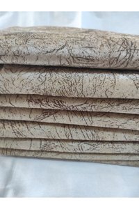 Selçuklu Tekstil Polyester Polar Pofuduk Süngerli Çizgili Kahverengi Üçlü Koltuk Örtüsü 175x215 cm