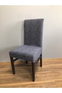 Karahanlı Pamuklu - Polyester Likralı Süngersiz Çiçek Desenli Giydirmeli Siyah Tekli Koltuk Örtüsü 34x48 cm