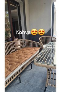 Home Pamuklu Petek Desenli Bej Tekli Koltuk Örtüsü 80x180 cm